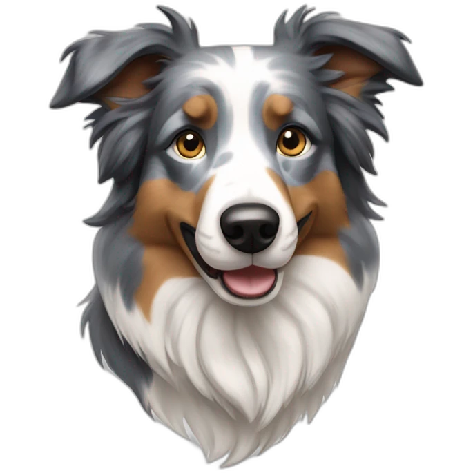 Blue merle Border collie emoji