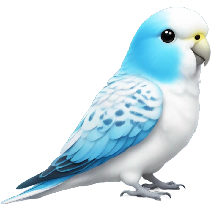 White budgie with blue chest emoji