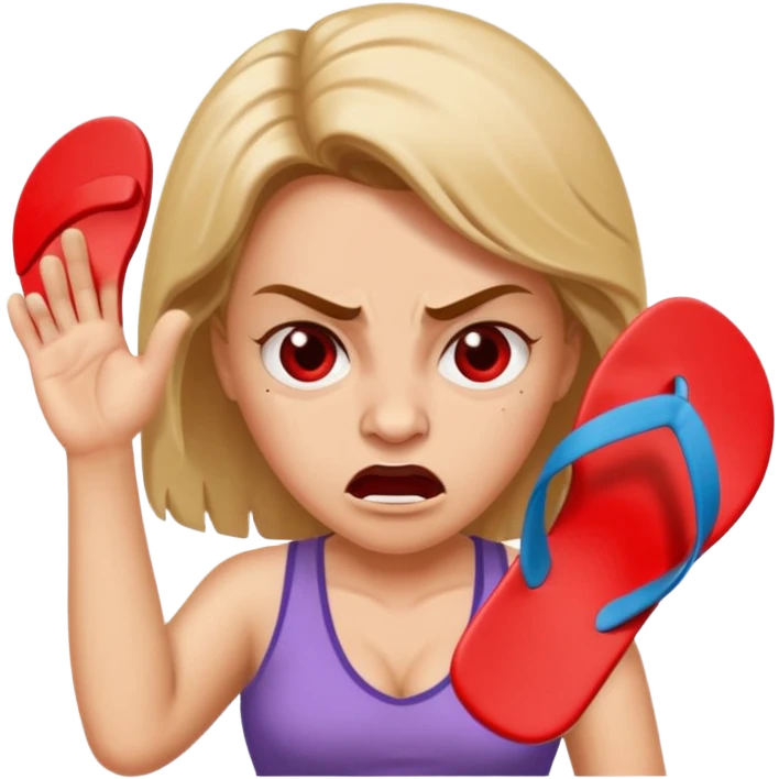Une maman énervée jette une claquette emoji