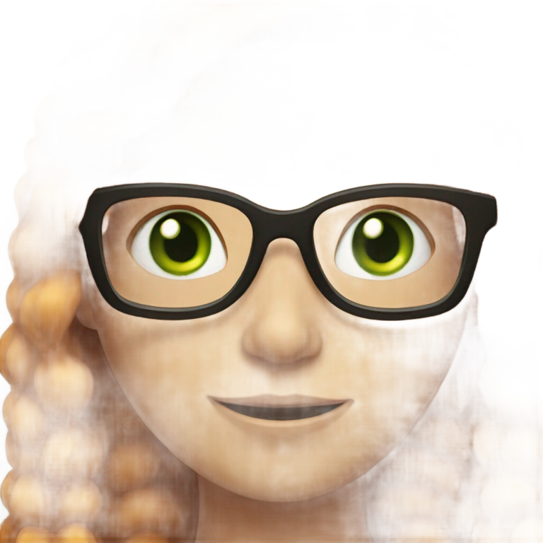 Ginger girl with green eyes and glasses emoji