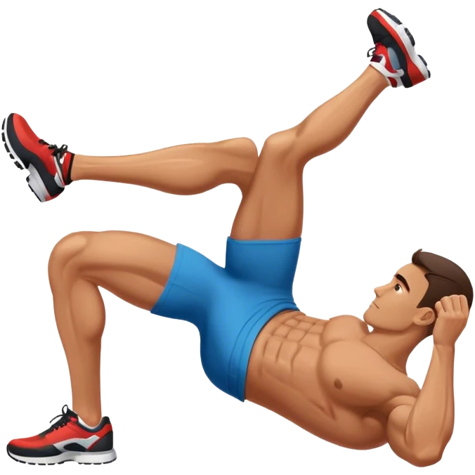 side-view of guy doing decline abdominal Crunches emoji