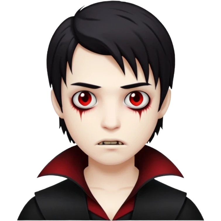 pale skin emo dark hair boy vampire emoji