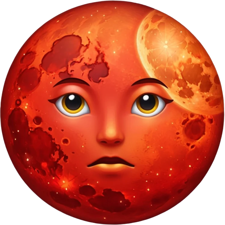 glitter red blood moon emoji