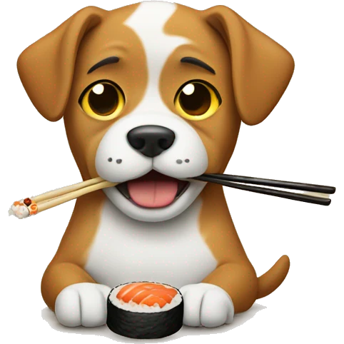 dog eating sushi  emoji