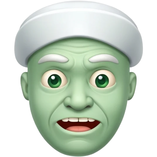 Ugly skibidi toilet man in toilet head funny green  emoji