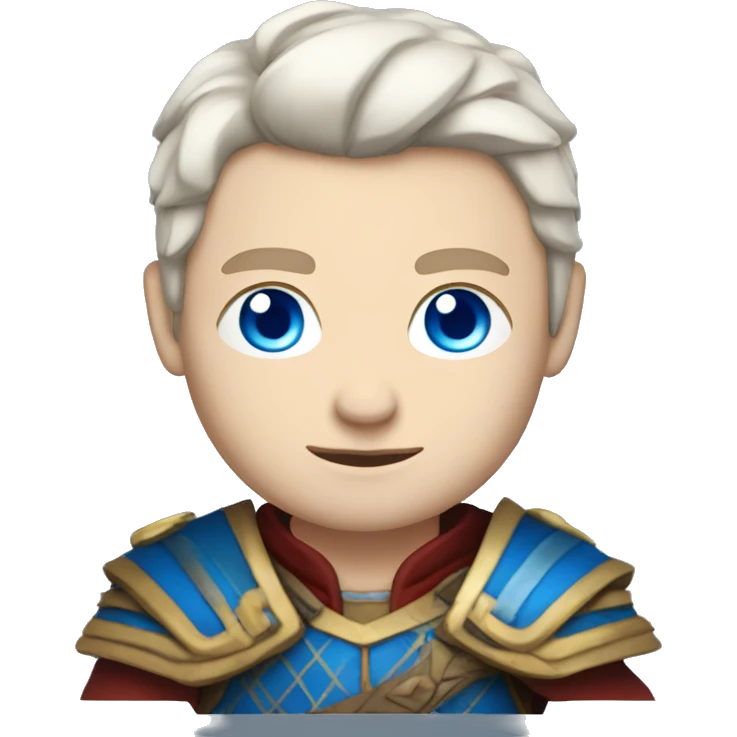 British white male with blue eyes wearing a Mongolian warrior outfit emoji
