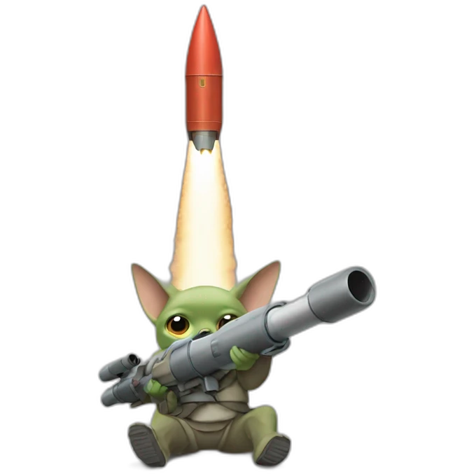 grogu shooting a rocket launcher emoji