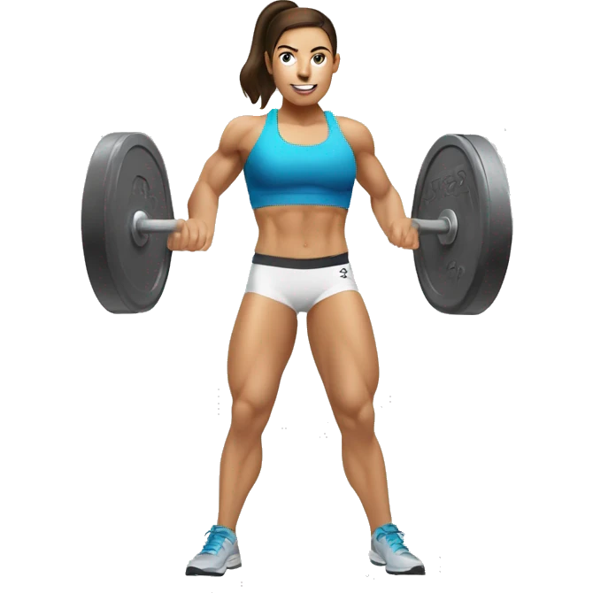 White brunette Female athlete doing snatch crossfit emoji