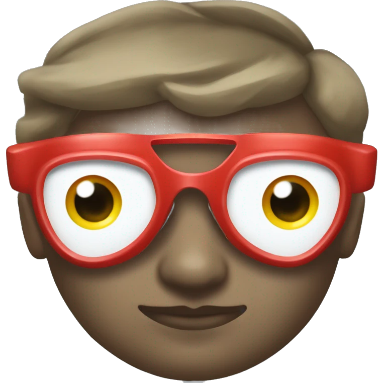 swimming goggles with red frame，cat-eye or spindle-like form，sharp edges emoji