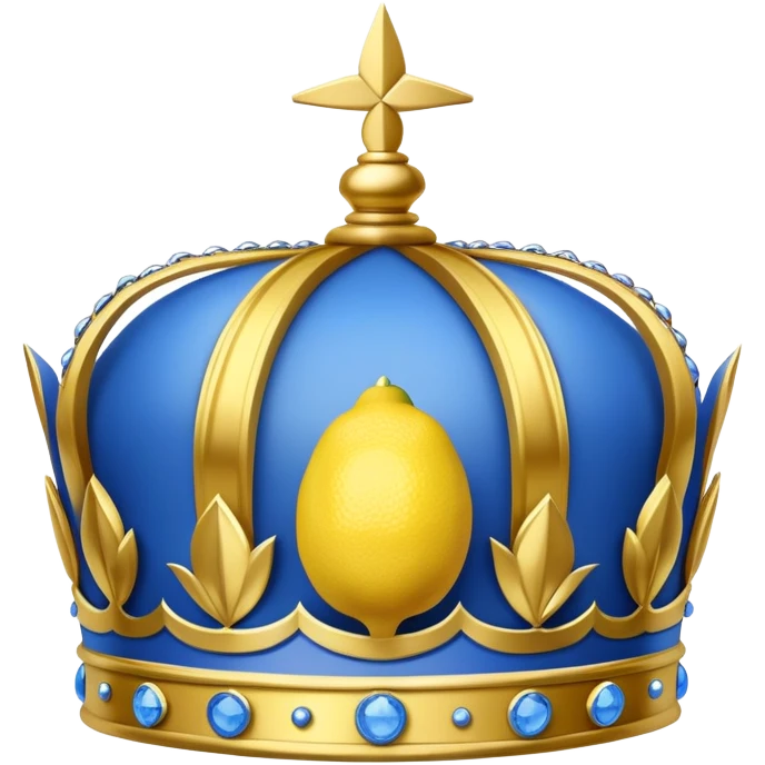Blue crown with a lemon emoji