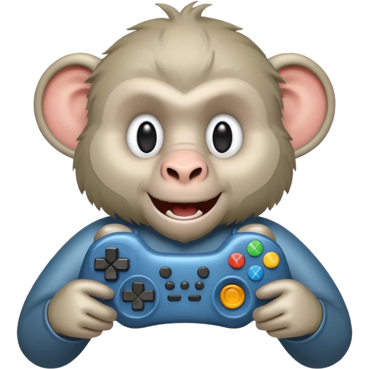 White baboon gaming  emoji
