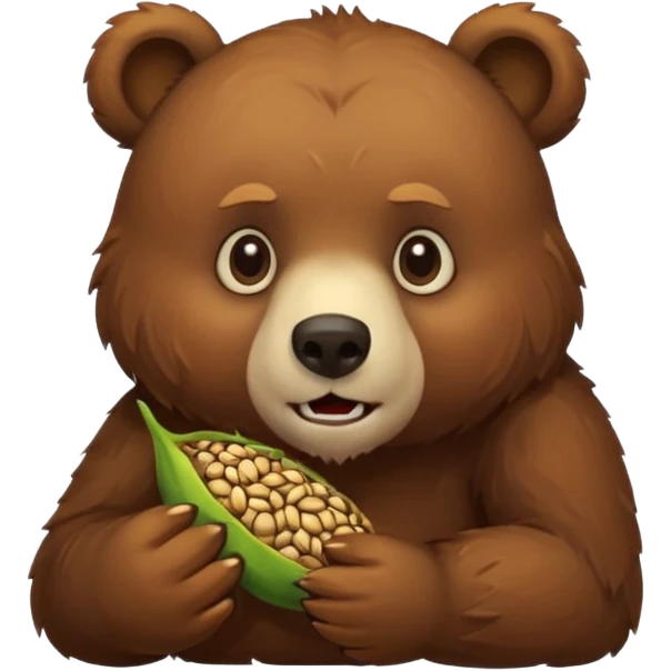 bear that is gnawing on seeds emoji