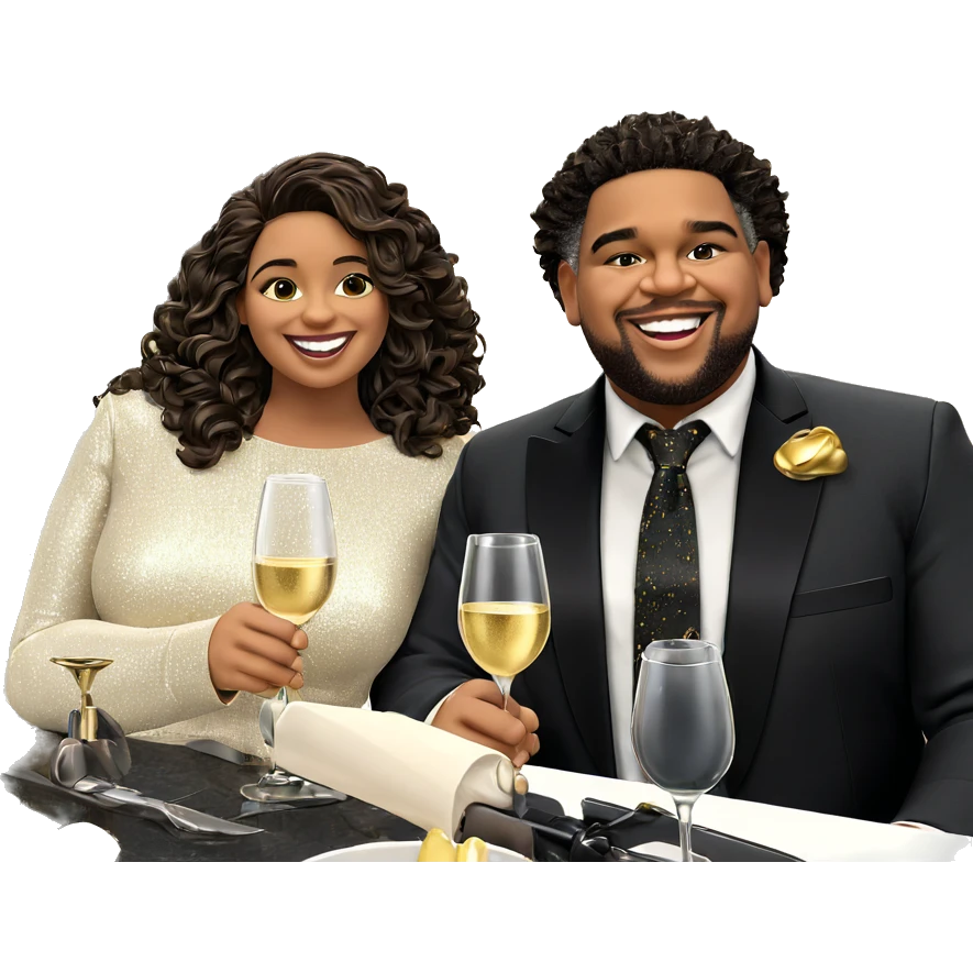 formal smile with champagne flute emoji