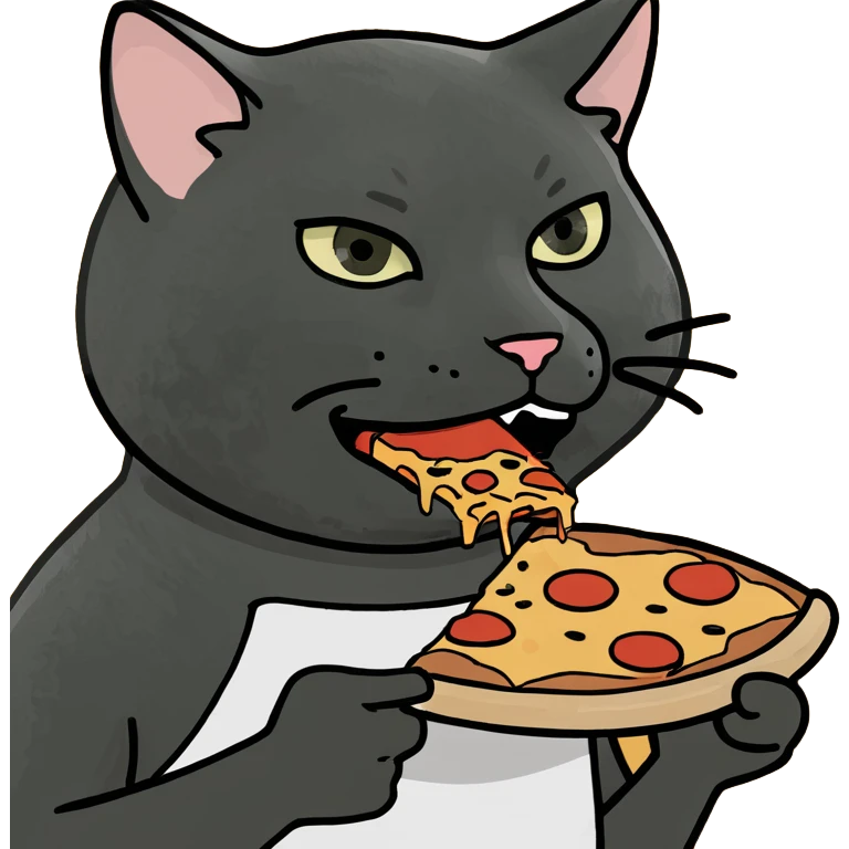 Cat robber eating pizza  emoji