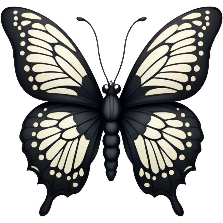 A black butterfly with intricately detailed wings, featuring a central ribbon tied in a bow, blending gothic fashion with nature’s beauty. emoji
