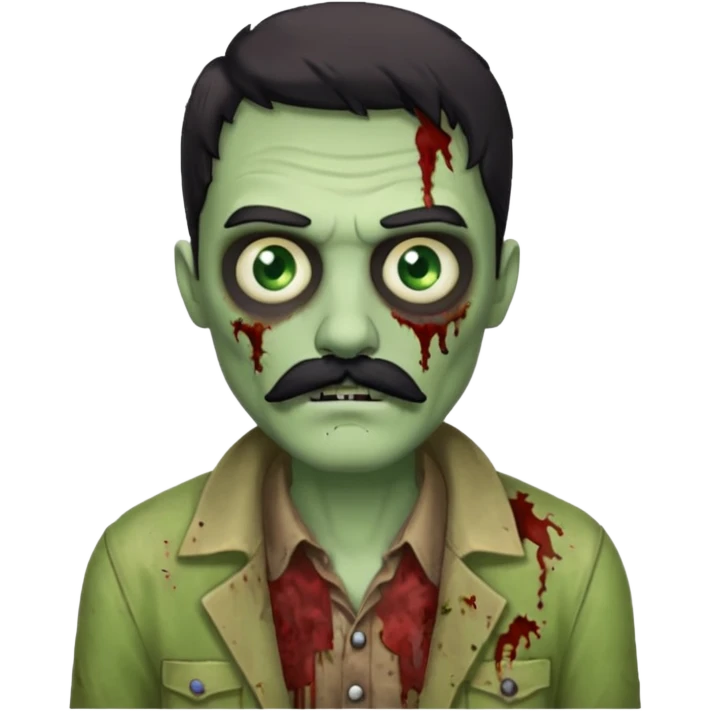 zombie with black mustache emoji