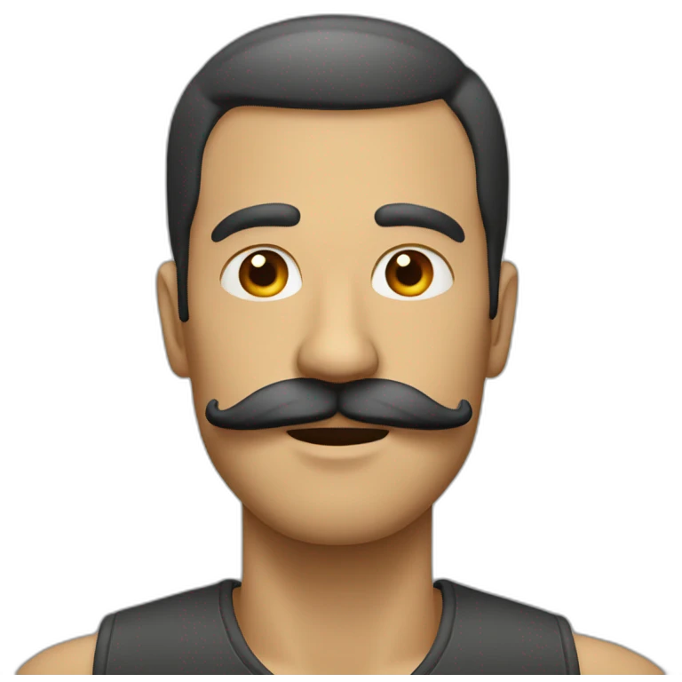 man-with-vertical-rectangular-mustache emoji