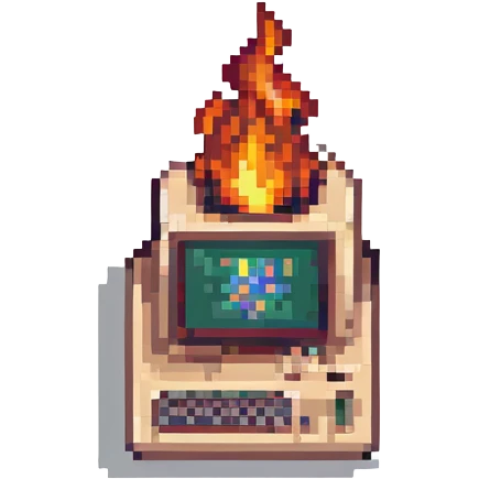 Computer on fire emoji