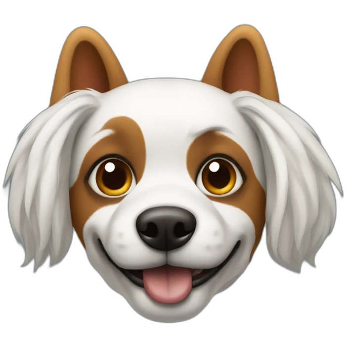 Dog with a clown hair and clown nose emoji
