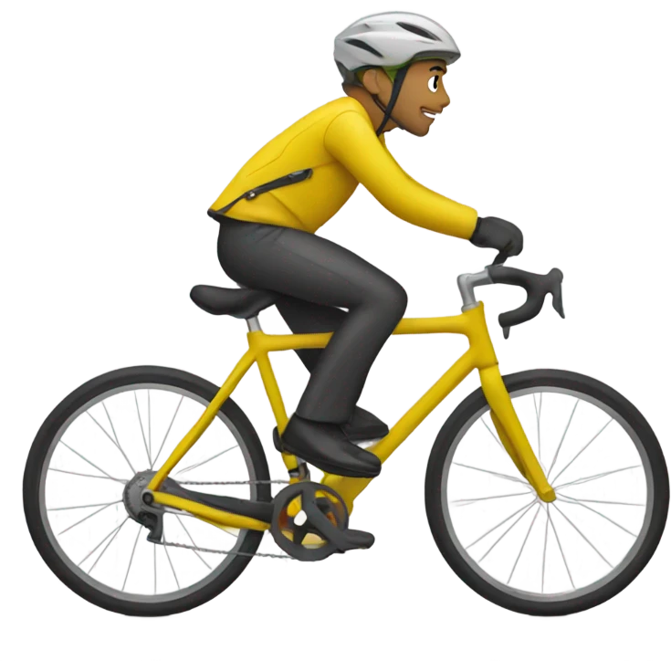Bike with a yellow jacket emoji