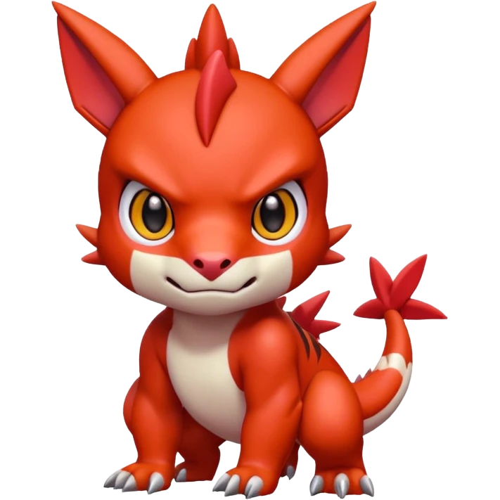 Cute Baby Digimon-Guilmon-Tyrunt-hybrid (full body) emoji