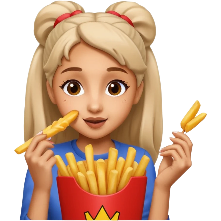 ariana grande munching fries emoji
