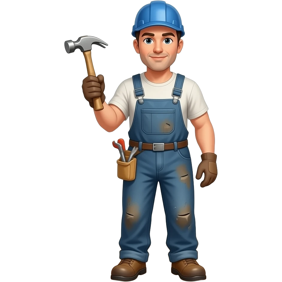 blue collar worker full body emoji