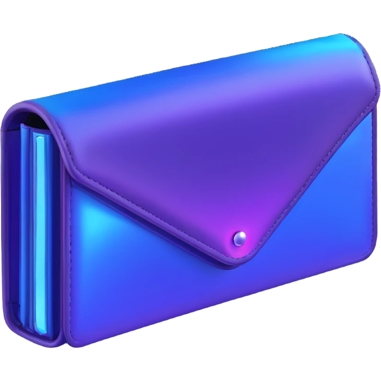 wallet hologram, blue and purple colored, glowing emoji