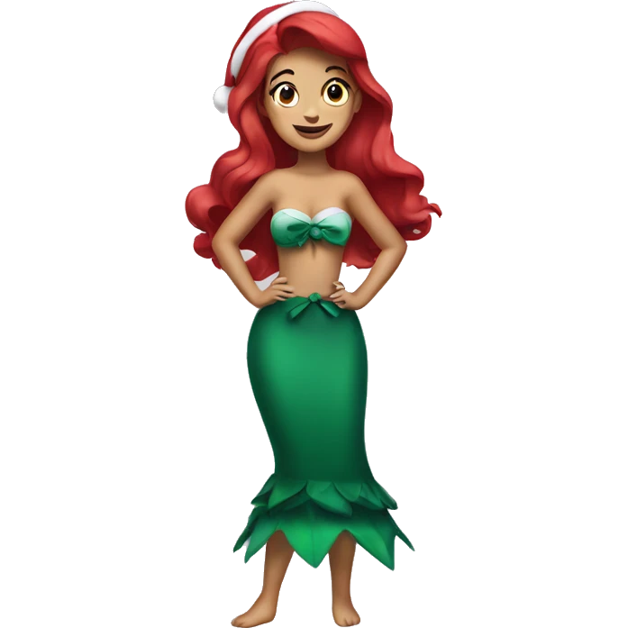 Ariel in Christmas outfit emoji