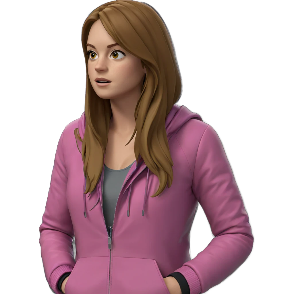 girl in jacket with hood emoji