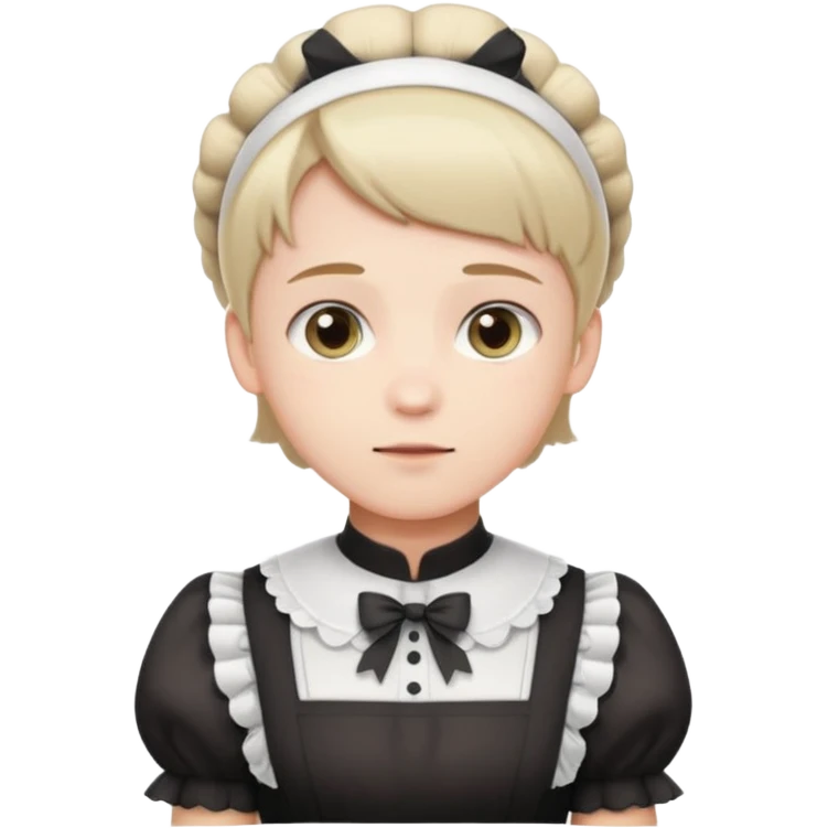 Guy with short hair wearing a cute maid dress emoji