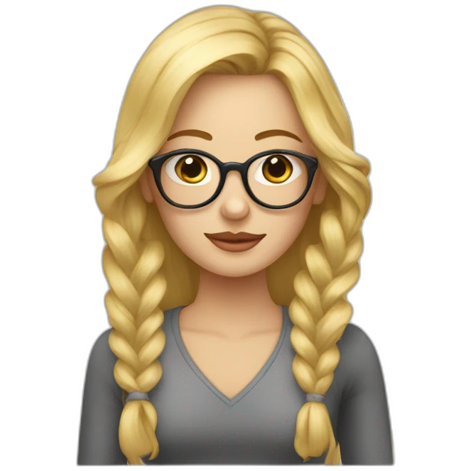 Blonde tressée avec des grosses lunettes emoji
