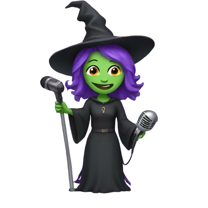 Witch with a microphone and headphones emoji