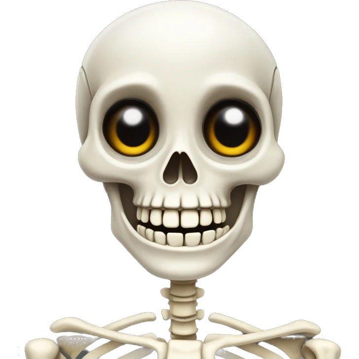 skeleton with a happy big human  like smile emoji