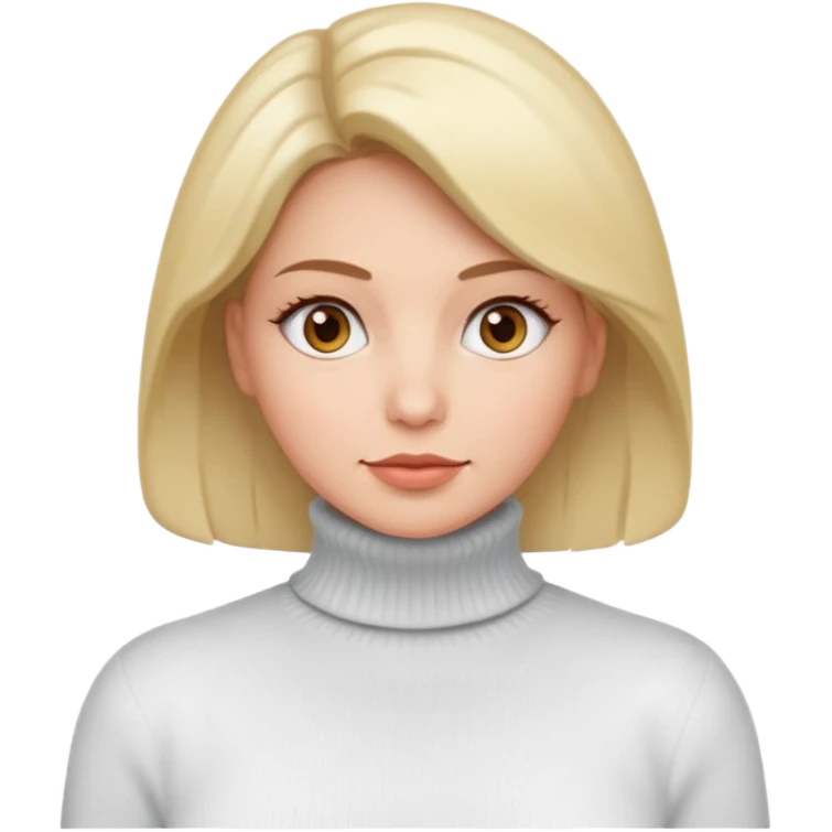 white turtleneck sweater on woman emoji