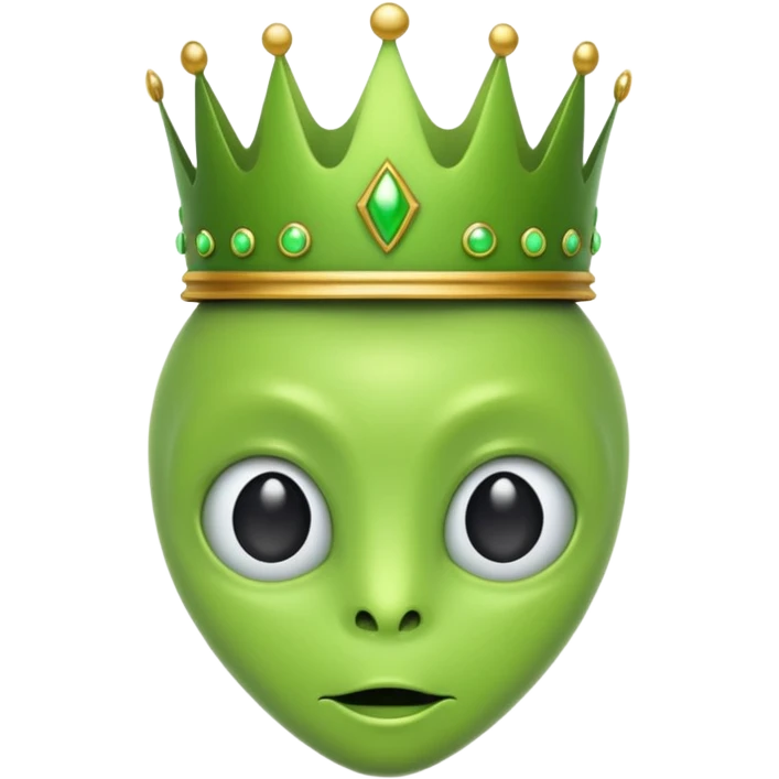green alien with crown emoji