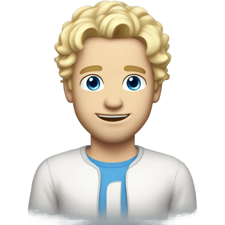 full body standing light curl blonde 30yo man blue eyed pale skin emoji