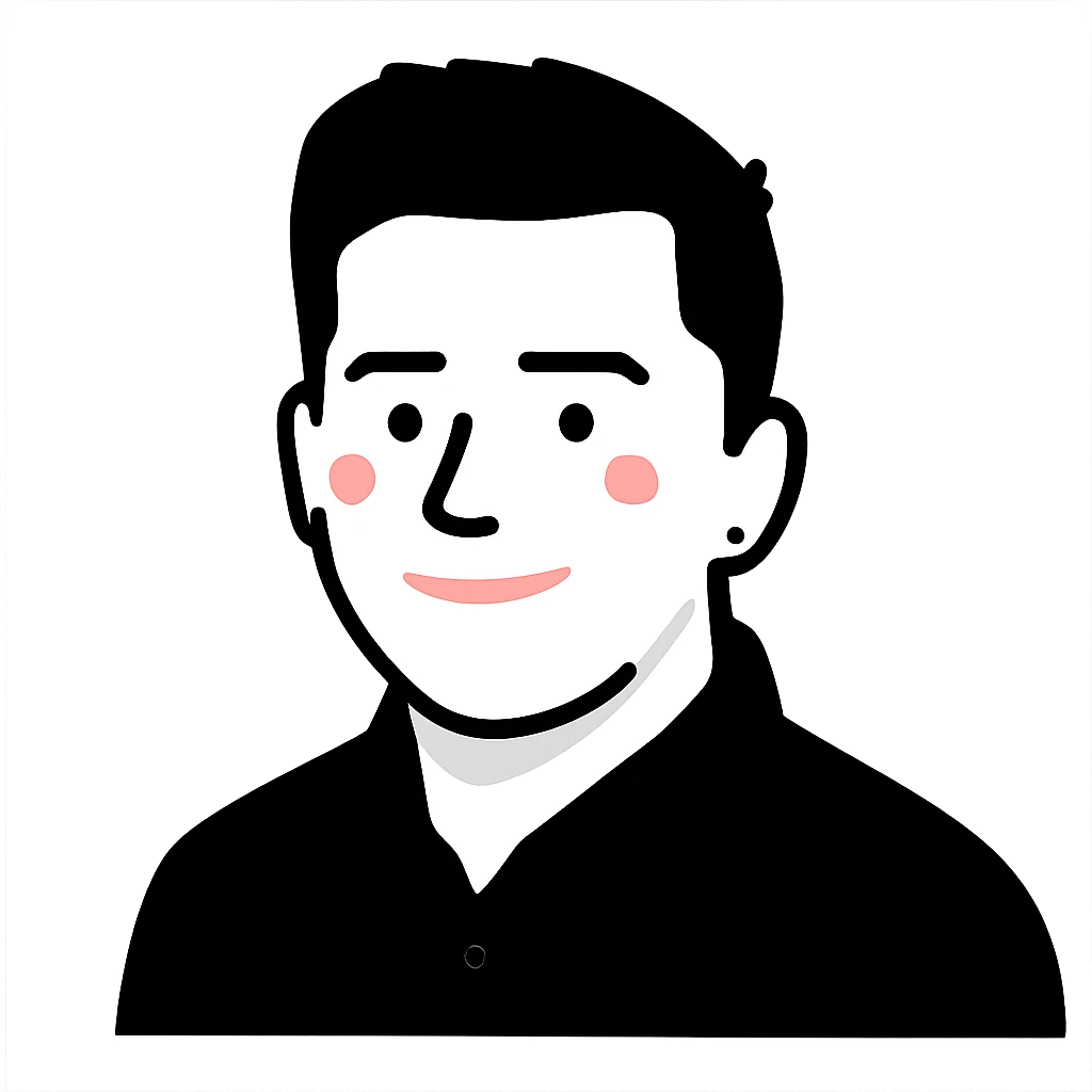A confident professional with a subtle smile, neat appearance, and an approachable demeanor emoji