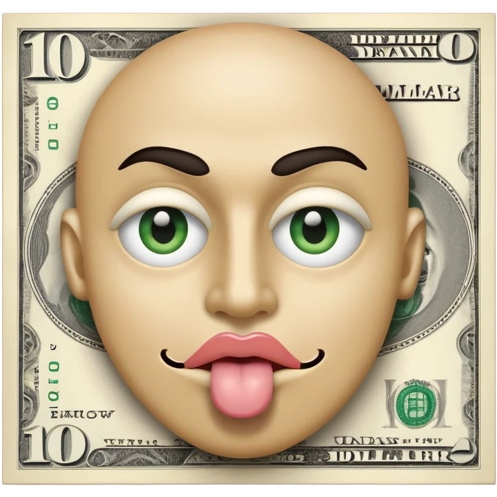 face with money eyes and dollar sign tongue emoji