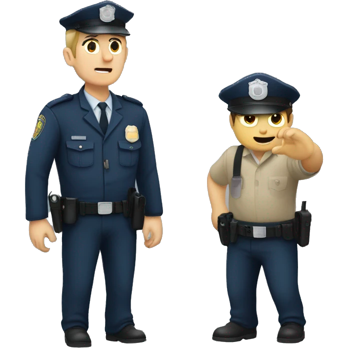 A policeman arresting a criminal  emoji