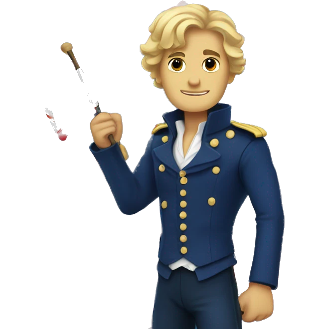 Enjolras waving French flag emoji