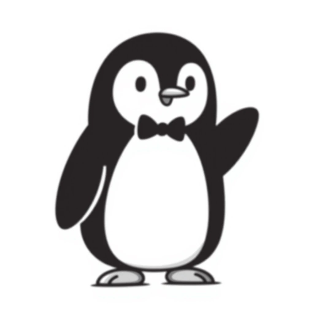 penguin with blocky 8-bit features emoji