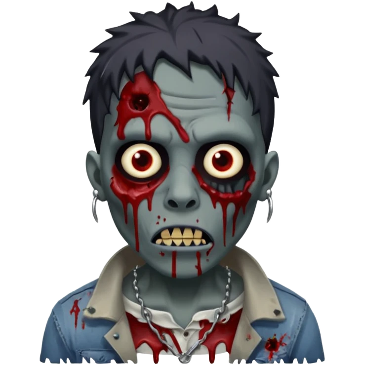 Black zombie with piercings emoji