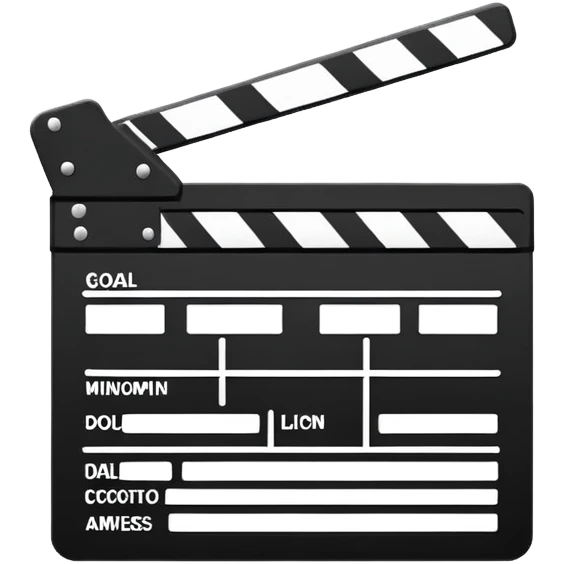 simplest possible clapperboard outline, bare minimum lines emoji