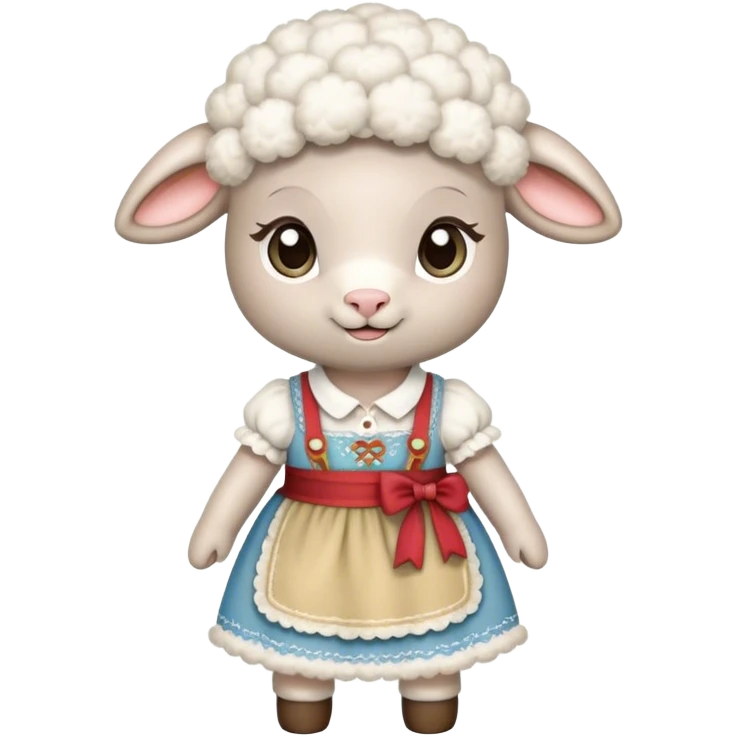 lamb as a cook and a lamb in a dirndl emoji