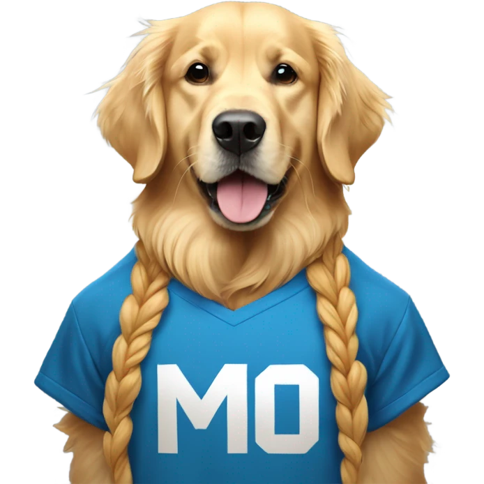 Golden retriever dog wearing a Messi t shirt  emoji