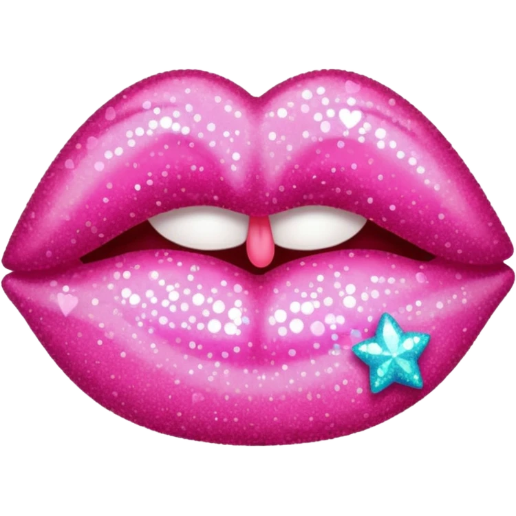 glitter pink kiss  emoji