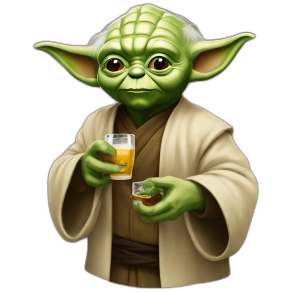 Maître yoda boit une bière emoji