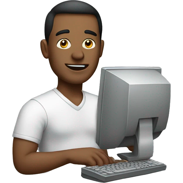 guy with a computer who makes money emoji