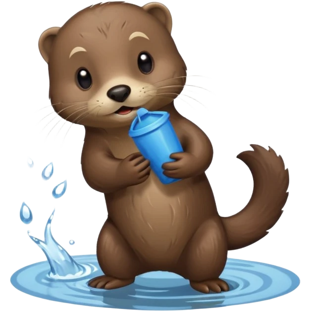 an otter picking up trash emoji